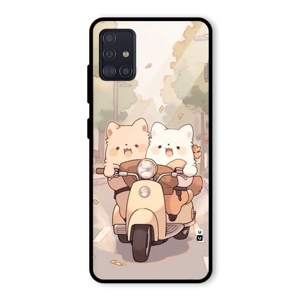 Cute Riders Glass Back Case for Galaxy A51