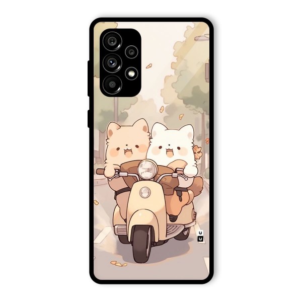 Cute Riders Glass Back Case for Galaxy A73 5G