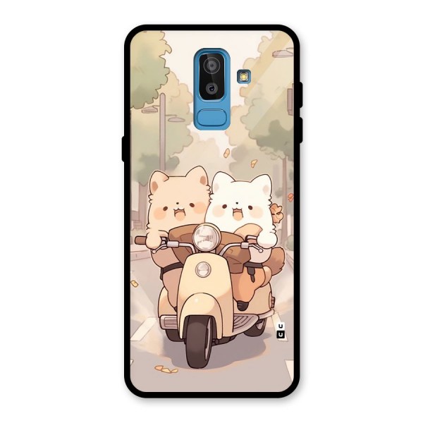 Cute Riders Glass Back Case for Galaxy J8