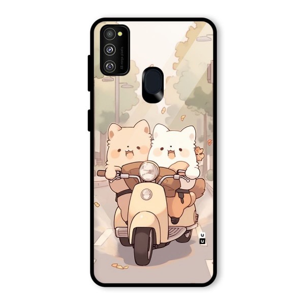 Cute Riders Glass Back Case for Galaxy M30s