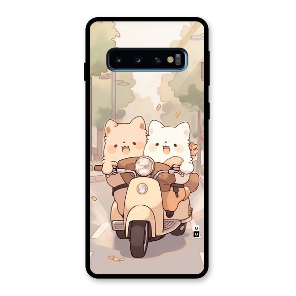 Cute Riders Glass Back Case for Galaxy S10