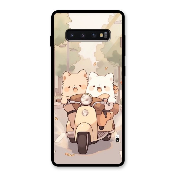 Cute Riders Glass Back Case for Galaxy S10 Plus