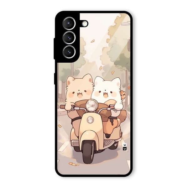 Cute Riders Glass Back Case for Galaxy S21 5G