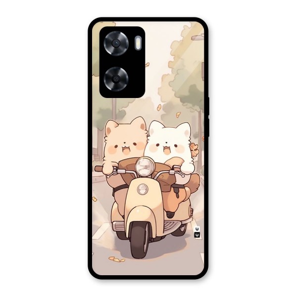 Cute Riders Glass Back Case for Oppo A57 2022