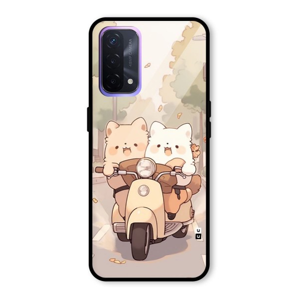 Cute Riders Glass Back Case for Oppo A74 5G