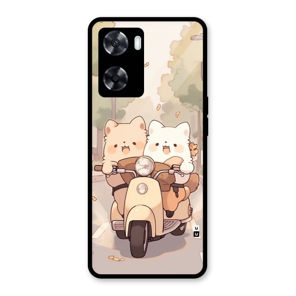 Cute Riders Glass Back Case for Oppo A77