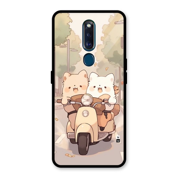 Cute Riders Glass Back Case for Oppo F11 Pro