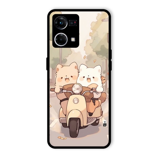 Cute Riders Glass Back Case for Oppo F21 Pro 4G