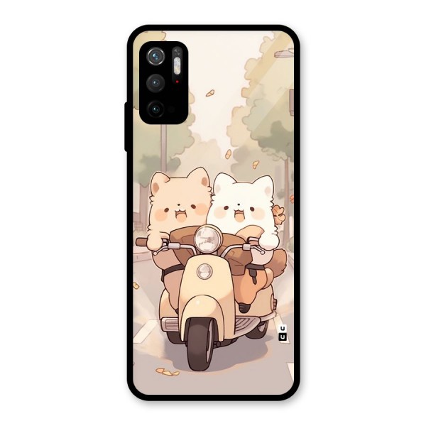 Cute Riders Glass Back Case for Poco M3 Pro 5G