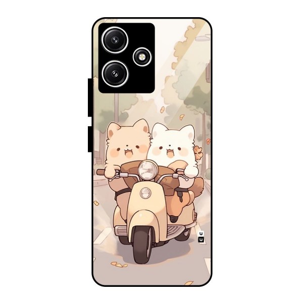 Cute Riders Glass Back Case for Poco M6 Pro