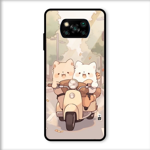 Cute Riders Glass Back Case for Poco X3