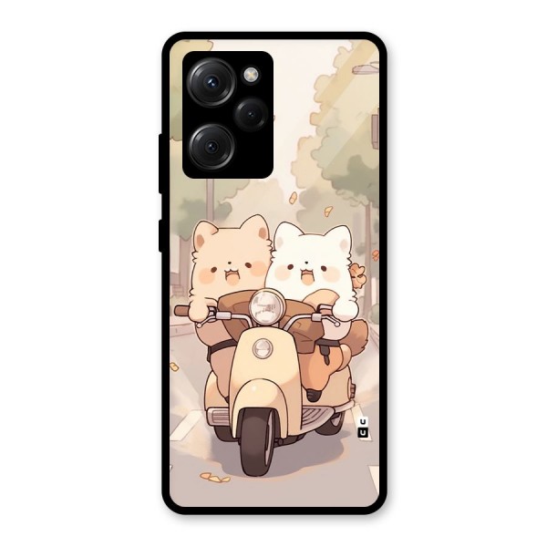 Cute Riders Glass Back Case for Poco X5 Pro