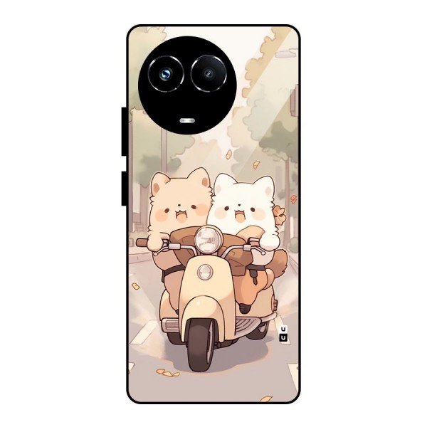 Cute Riders Glass Back Case for Realme 11X