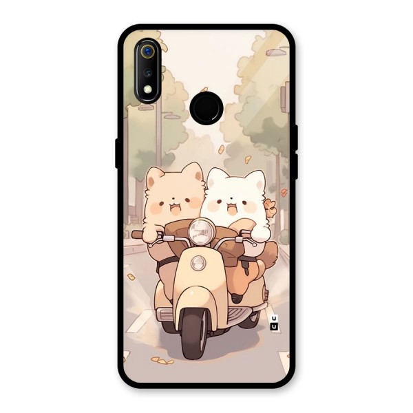 Cute Riders Glass Back Case for Realme 3