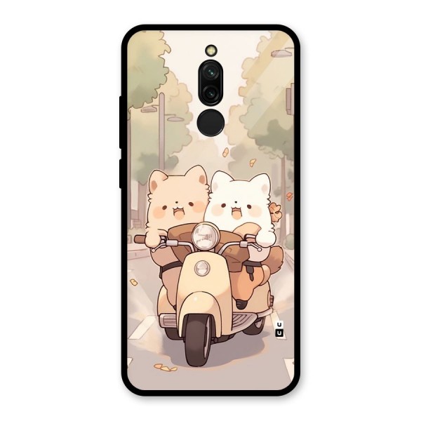 Cute Riders Glass Back Case for Redmi 8