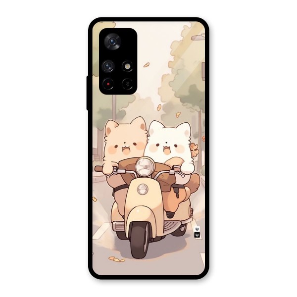 Cute Riders Glass Back Case for Redmi Note 11T 5G