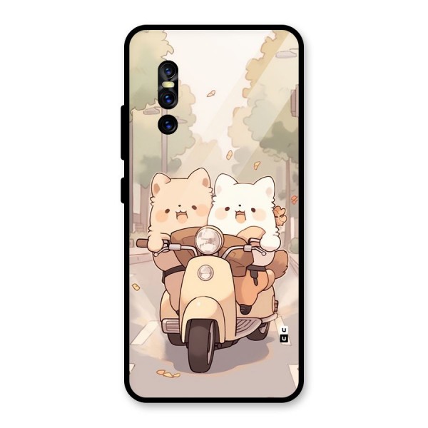 Cute Riders Glass Back Case for Vivo V15 Pro