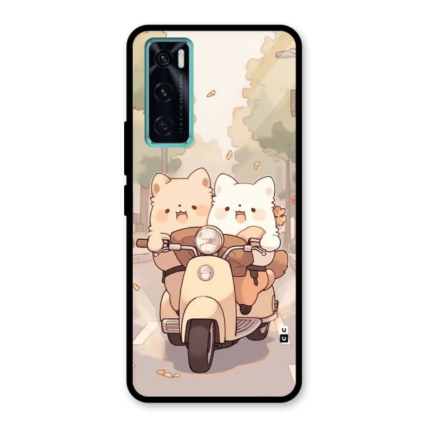 Cute Riders Glass Back Case for Vivo V20 SE