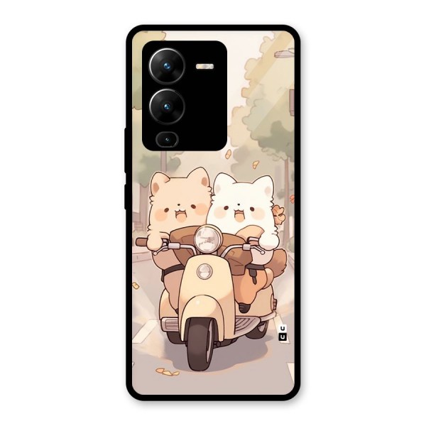 Cute Riders Glass Back Case for Vivo V25 Pro