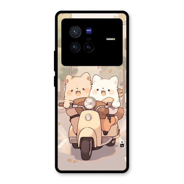 Cute Riders Glass Back Case for Vivo X80