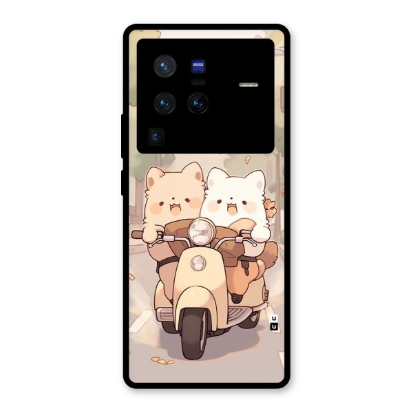 Cute Riders Glass Back Case for Vivo X80 Pro