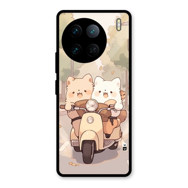 Cute Riders Glass Back Case for Vivo X90 Pro