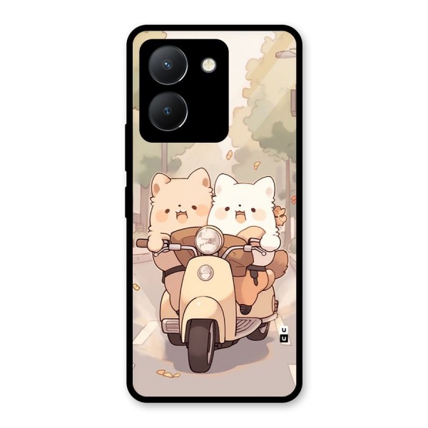 Cute Riders Glass Back Case for Vivo Y36