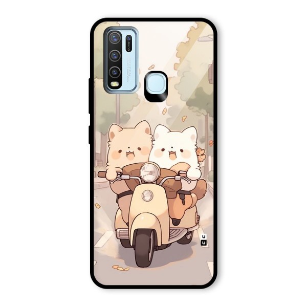 Cute Riders Glass Back Case for Vivo Y50