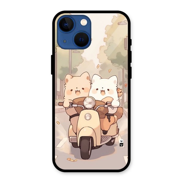 Cute Riders Glass Back Case for iPhone 13 Mini