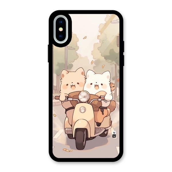 Cute Riders Glass Back Case for iPhone X