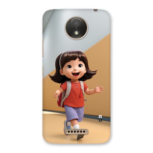 Cute School Girl Back Case for Moto C Plus