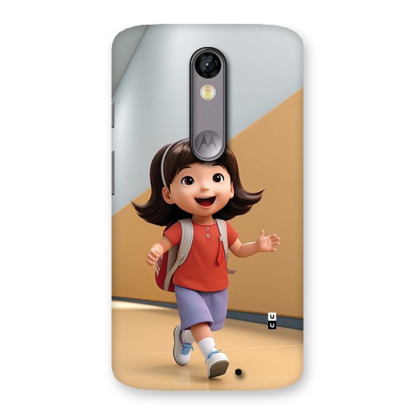 Cute School Girl Back Case for Moto X Force