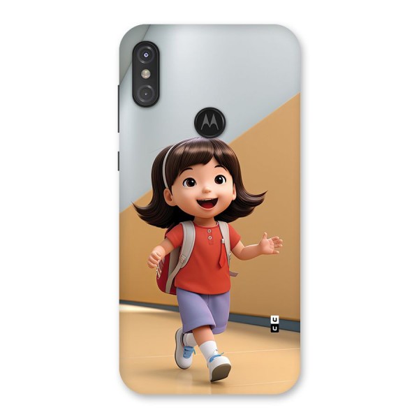 Cute School Girl Back Case for Motorola One Power