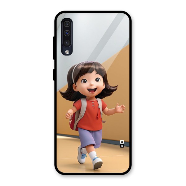 Cute School Girl Glass Back Case for Galaxy A50s