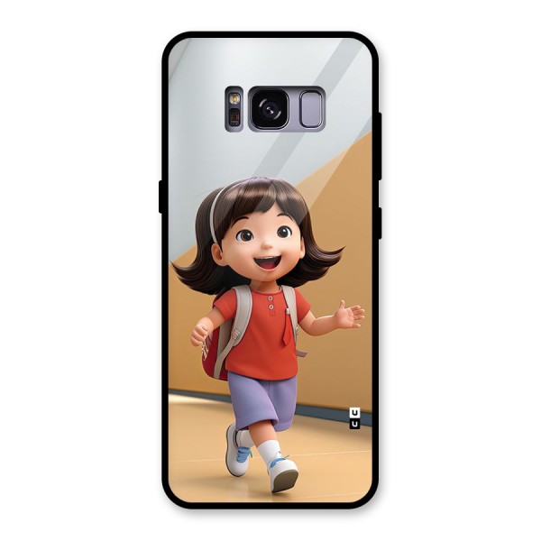 Cute School Girl Glass Back Case for Galaxy S8