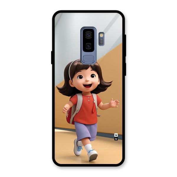 Cute School Girl Glass Back Case for Galaxy S9 Plus