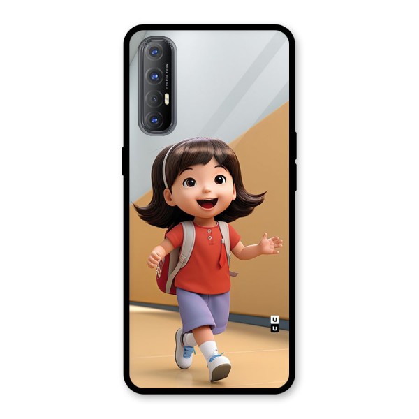 Cute School Girl Glass Back Case for Oppo Reno3 Pro