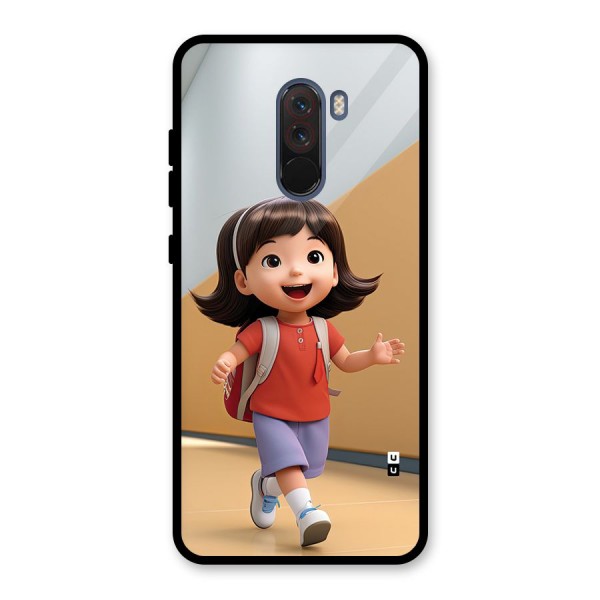 Cute School Girl Glass Back Case for Poco F1