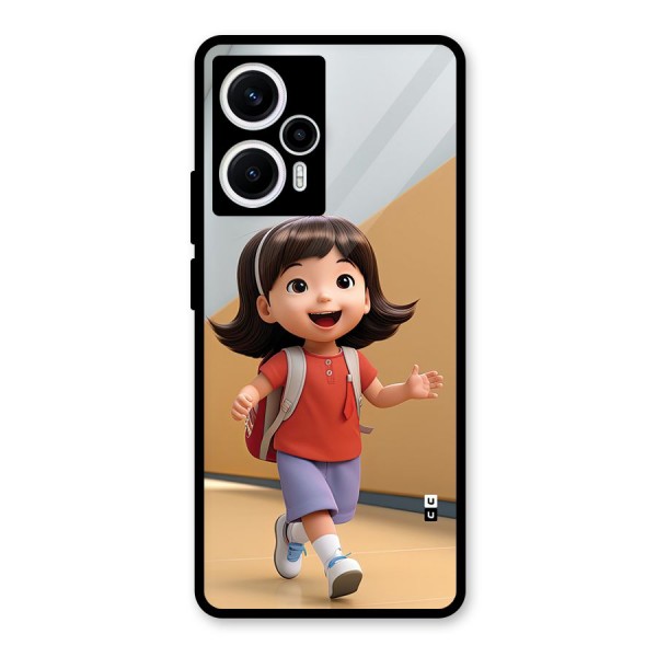 Cute School Girl Glass Back Case for Poco F5