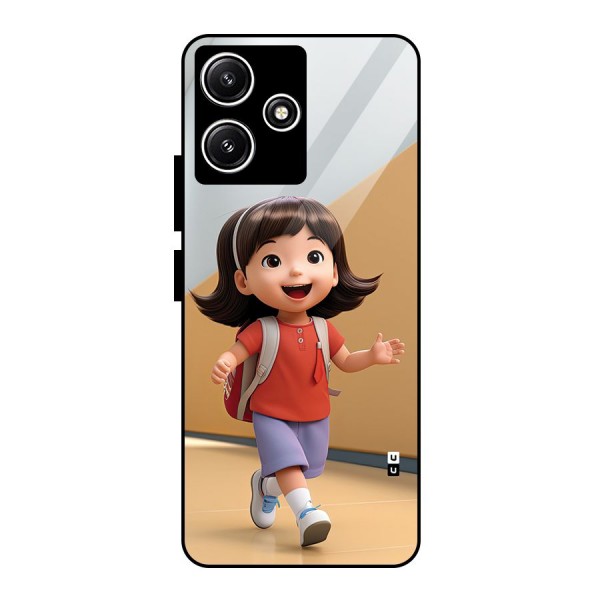 Cute School Girl Glass Back Case for Poco M6 Pro