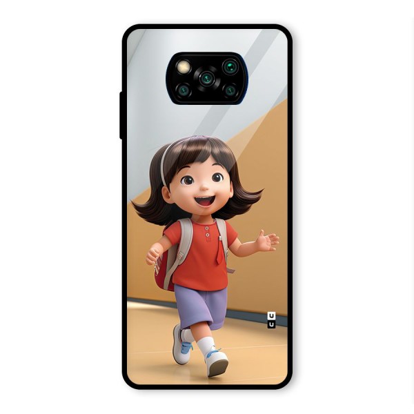 Cute School Girl Glass Back Case for Poco X3 Pro