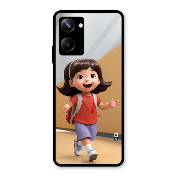 Cute School Girl Glass Back Case for Realme 10 Pro