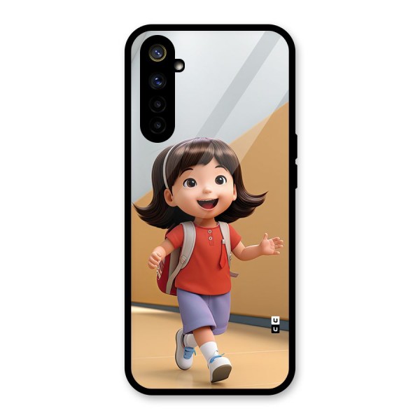 Cute School Girl Glass Back Case for Realme 6