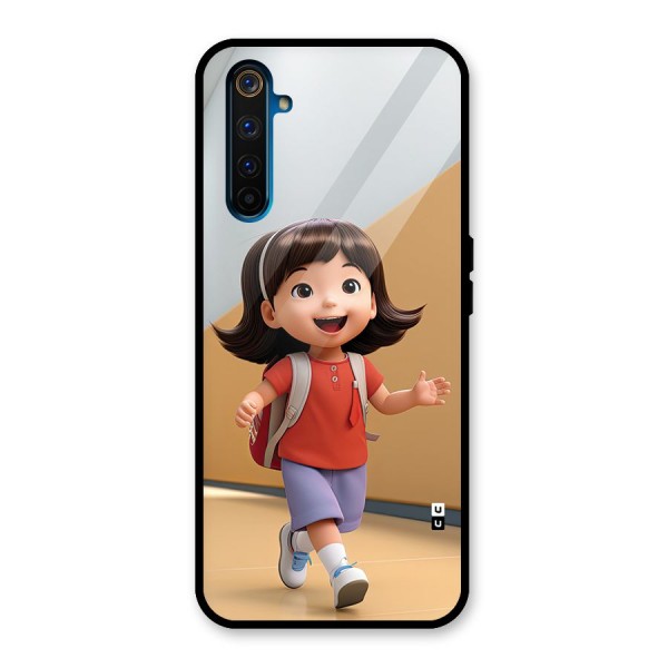 Cute School Girl Glass Back Case for Realme 6 Pro