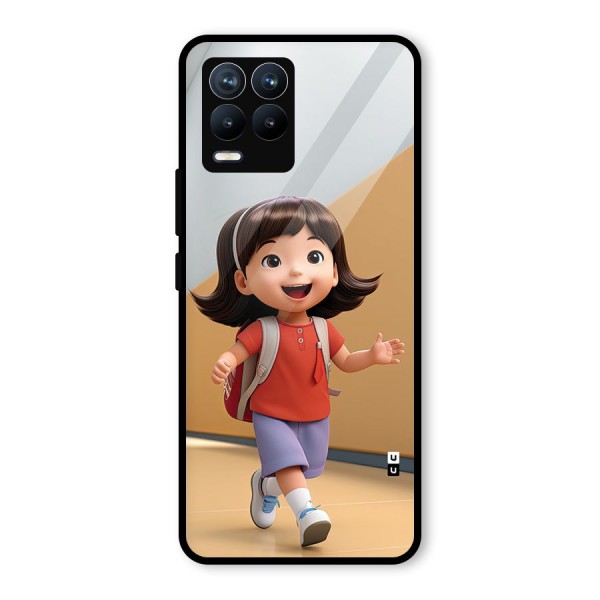 Cute School Girl Glass Back Case for Realme 8 Pro