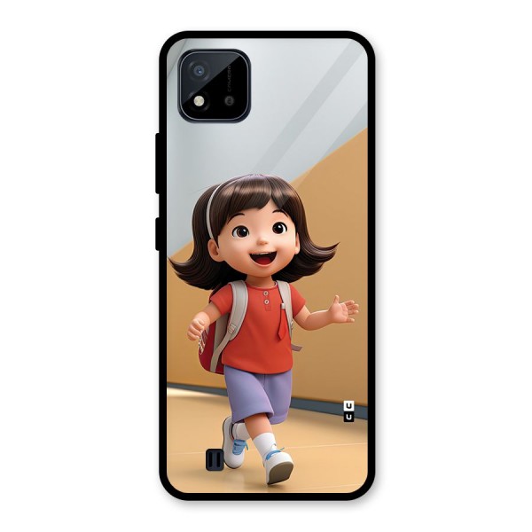 Cute School Girl Glass Back Case for Realme C11 2021