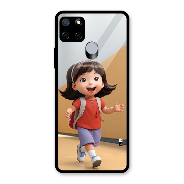 Cute School Girl Glass Back Case for Realme C15