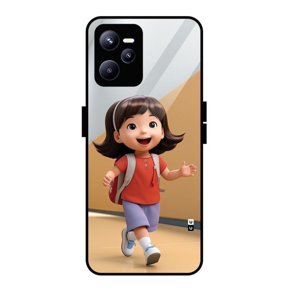 Cute School Girl Glass Back Case for Realme C35