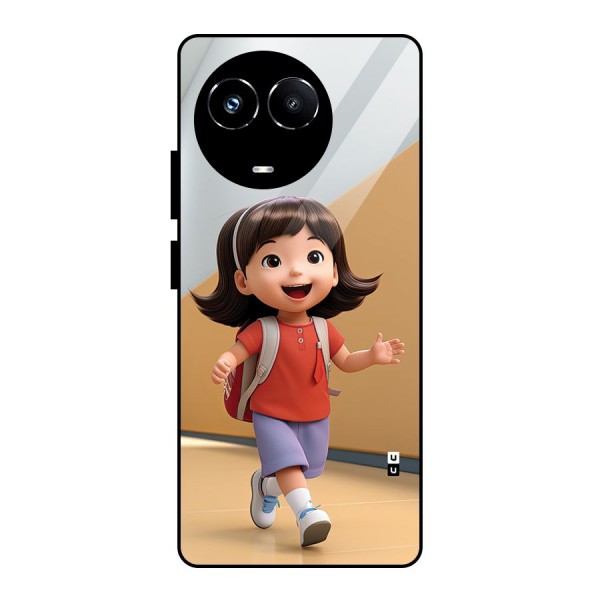 Cute School Girl Glass Back Case for Realme Narzo 60X