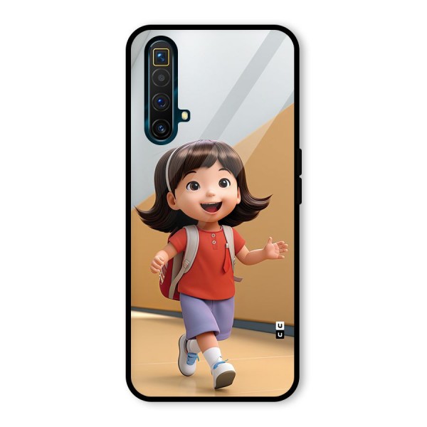 Cute School Girl Glass Back Case for Realme X3 SuperZoom